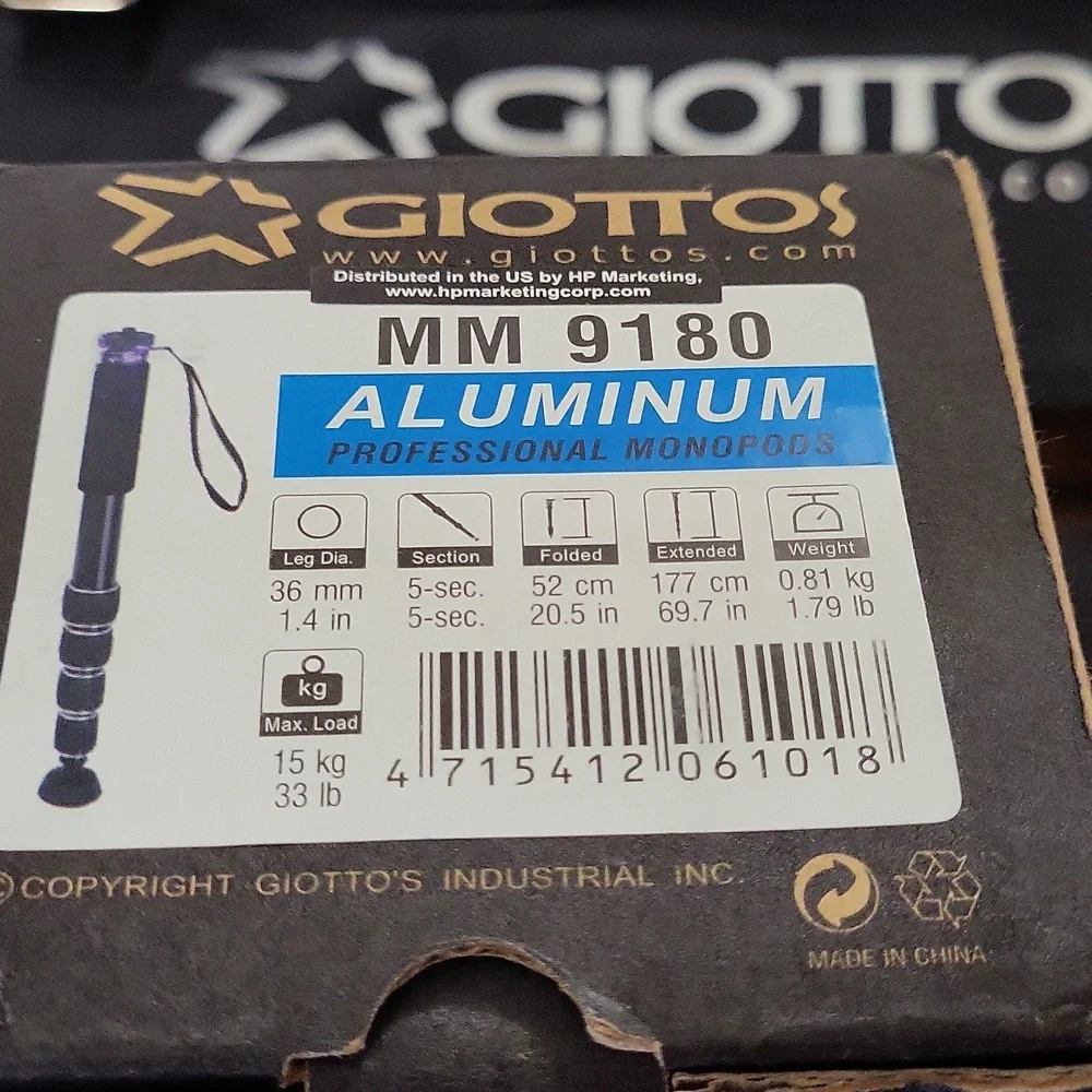 Giottos Professional Monopod with Bag Model MM 9180 Aluminum